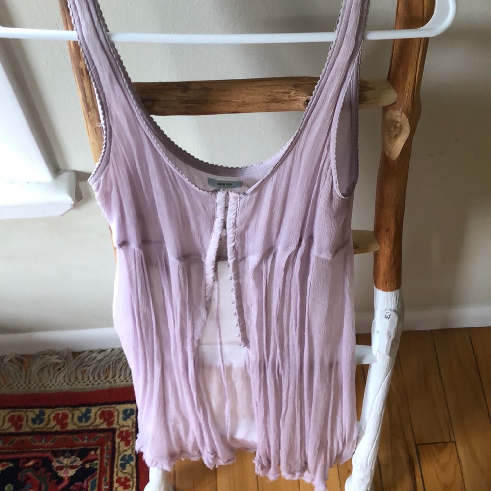 Lovely lavender transparent shirt, size M - Picture 2 of 4